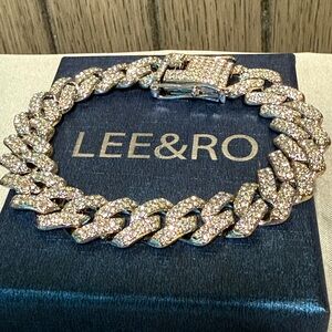 Silver-Tone Women's Moissanite Bracelet